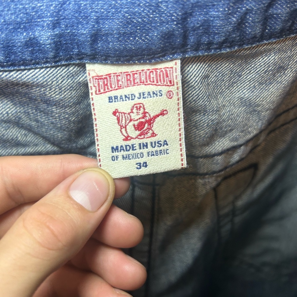 Vintage True Religion multi stitch logo straight blue jeans - Picture 2 of 14
